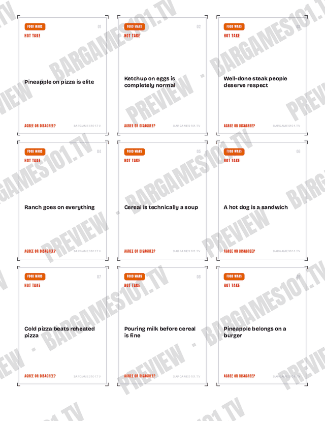 Party Debate preview: First 9 of the 36 cards